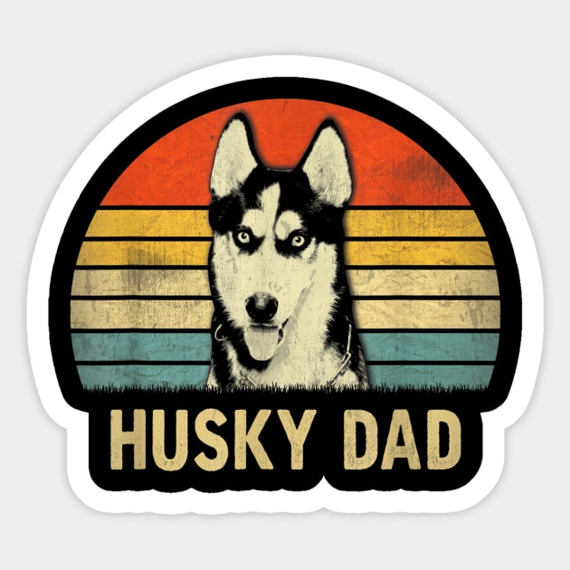 Husky Dad Vintage Sticker by Suchmugs